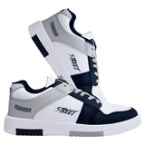 BRUTON Premium Casual Sneaker Shoes with Synthetic Upper Lightweight Comfortable Mid Top Sneaker Shoes for Men's & Boy's -6 UK White/Black