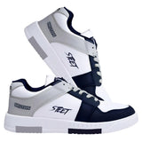 BRUTON Premium Casual Sneaker Shoes with Synthetic Upper Lightweight Comfortable Mid Top Sneaker Shoes for Men's & Boy's -6 UK White/Black