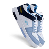 BRUTON Premium Casual Sneaker Shoes with Synthetic Upper Lightweight Comfortable Mid Top Sneaker Shoes for Men's & Boy's -6 UK White/Black
