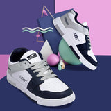 BRUTON Premium Casual Sneaker Shoes with Synthetic Upper Lightweight Comfortable Mid Top Sneaker Shoes for Men's & Boy's -6 UK White/Black