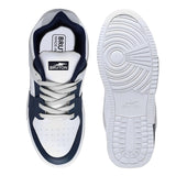 BRUTON Premium Casual Sneaker Shoes with Synthetic Upper Lightweight Comfortable Mid Top Sneaker Shoes for Men's & Boy's -6 UK White/Black
